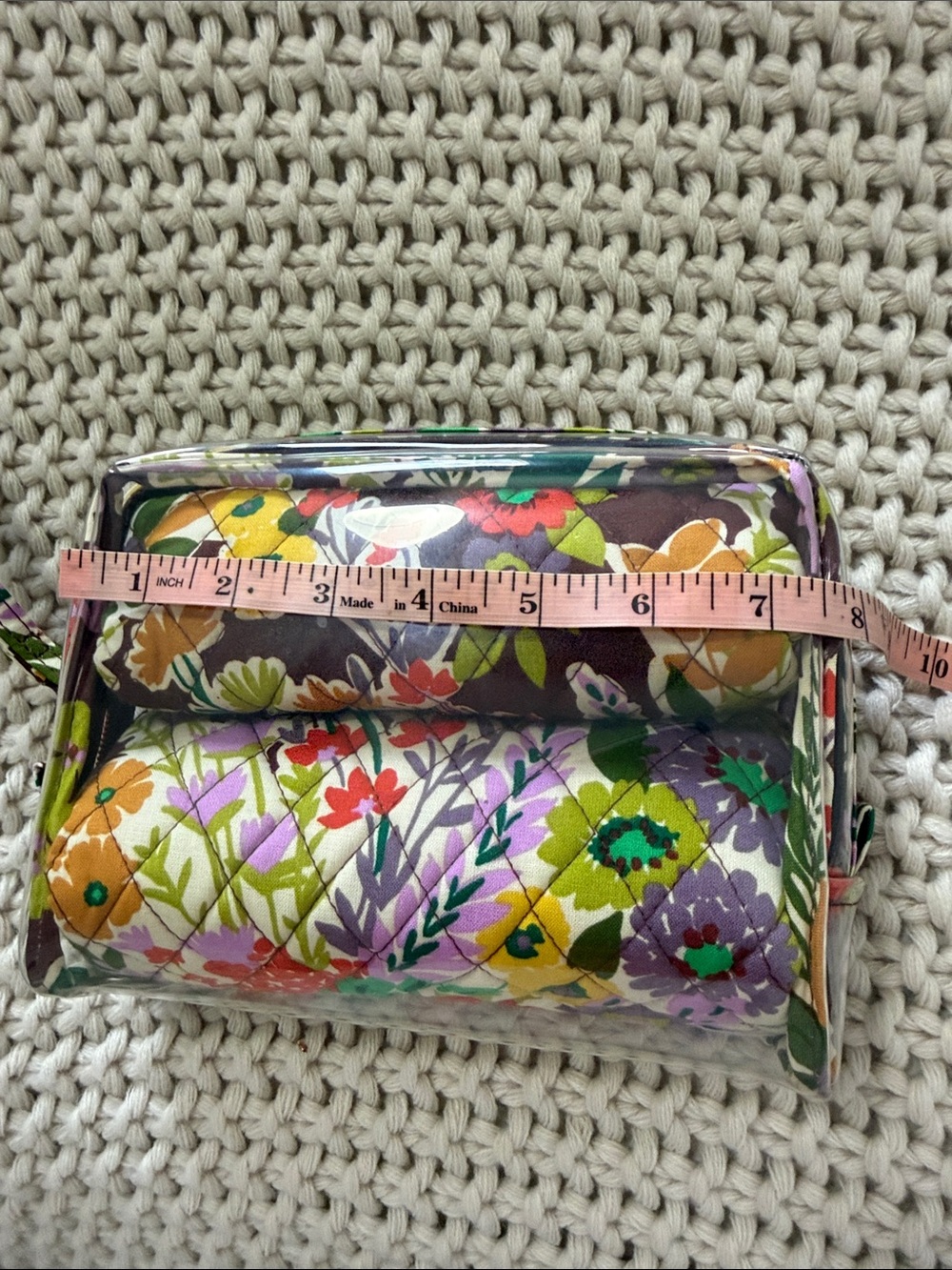 Vera Bradley Multi-Color Floral Clear Cosmetic Bag Set + Key Chain + Coin Purse - Picture 10 of 11